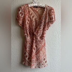 Vintage one🩷 Floral Pink Wrap Top